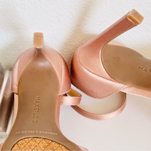 Max Studio Bow pumps high heel pink satin rhinestone 6M - Picture 9 of 12